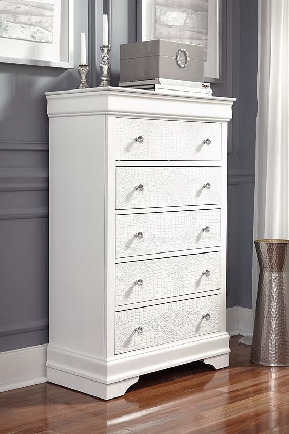 Commode Pompei blanche avec grands tiroirs – Literie d’Amitié