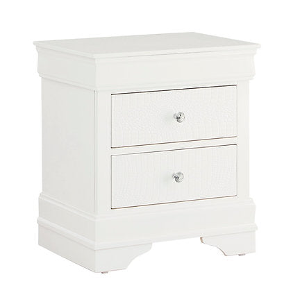Table de nuit Pompei en finition blanc métallique – Literie d’Amitié